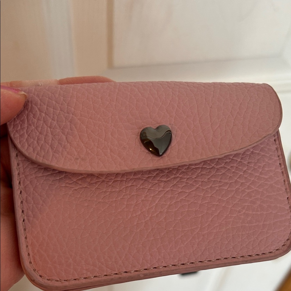 Pink Leather Card Holder - Picture 2 of 5